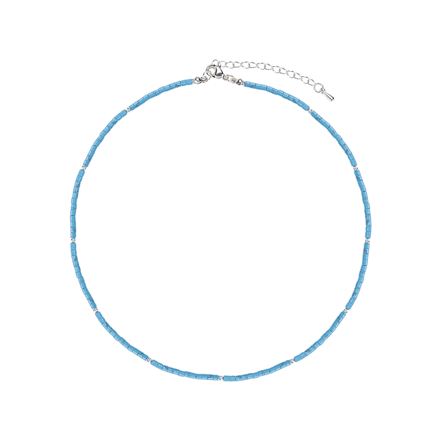 A new Instagram niche layered turquoise flower necklace for women, fresh, fashionable, retro, simple and high-end collarbone chain Item Picture