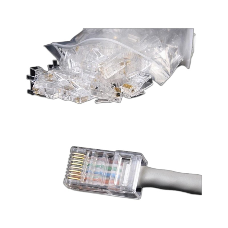 Ningbowei Super Category 5 and Category 6 unshielded crystal heads RJ45/8P8C network CAT5e/6 computer network cable connectors Item Picture