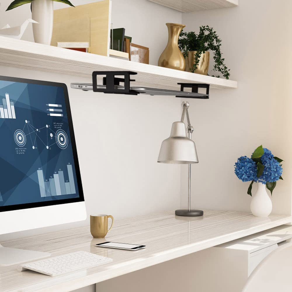 Notebook storage stand, creative metal tray stand under the desk, upgraded silicone protection, direct supply from the manufacturer Specification drawing