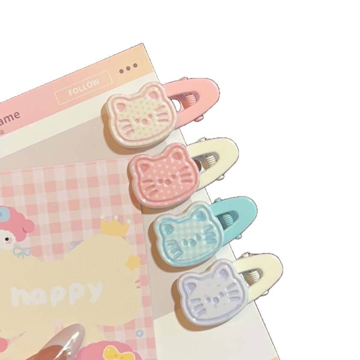 Cartoon cute children's hair clips, girl student's forehead bangs clips, side clips, puppy, cat, duckbill clips Item Picture