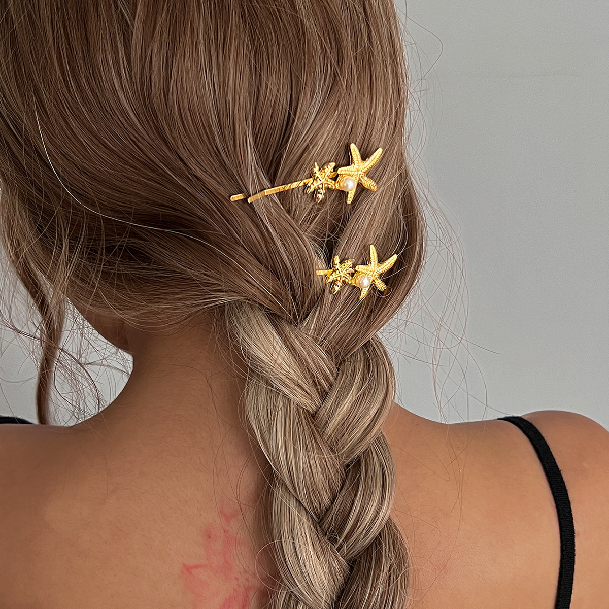 Xiyin's best-selling hair accessories, stylish European and American cross-border headwear, hair clips, shell starfish, ocean vacation style hair clips wholesale Specification drawing