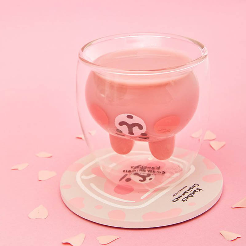Rabbit double-layered cup Glass cup Student cartoon cup Juice Milk cup Water cup Breakfast cup Glass cup Specification drawing