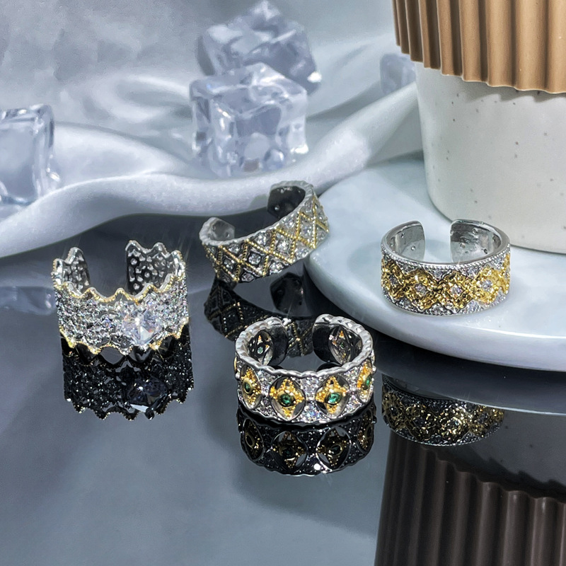 New national trend style metal girl irregular hollowed-out opening ring, new Chinese high-end, light luxury and versatile ring details Picture