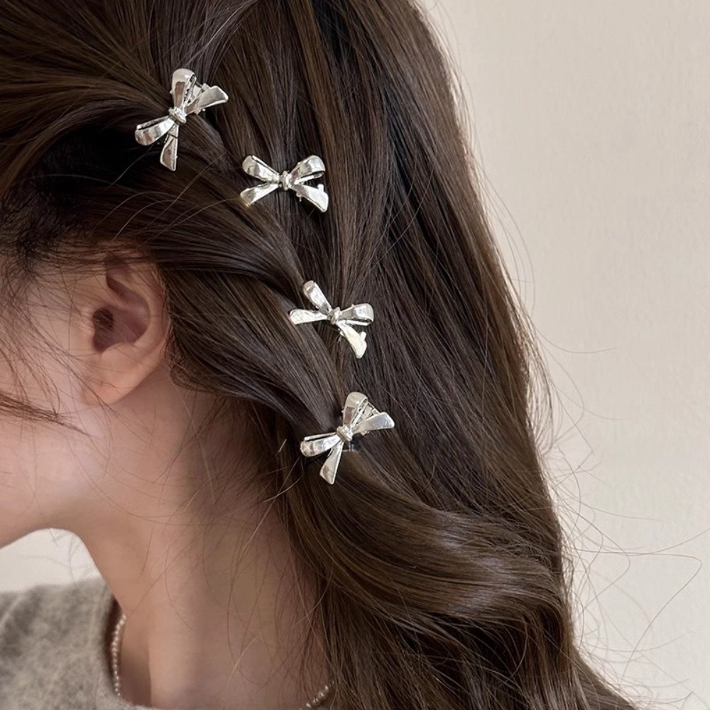 Sweet and cool bow metal small hair clips, women's side ear clips, forehead seamless bangs, hair clips, hairpins, hair accessories details Picture