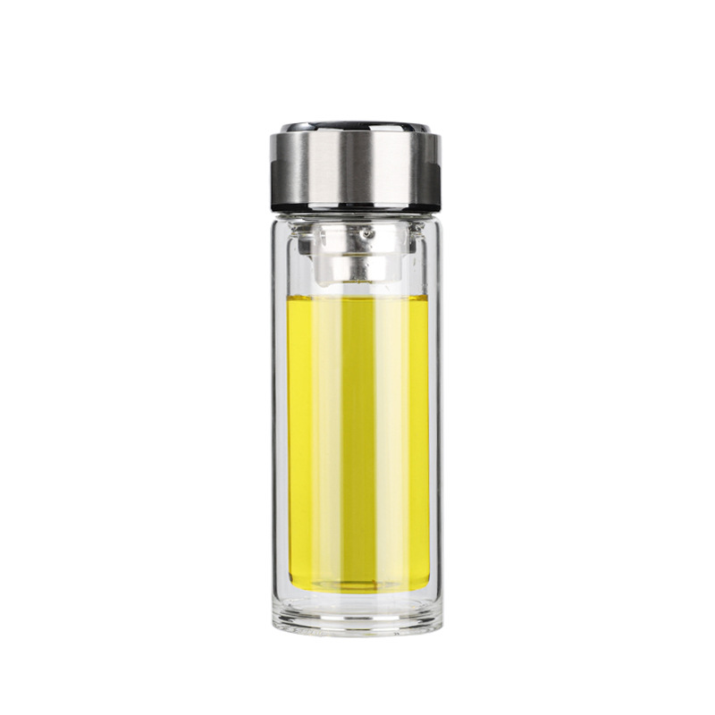 Wholesale double-layer high borosilicate glass cups, business gifts, logo advertising water cups, high-temperature resistant portable car tea cups Item Picture