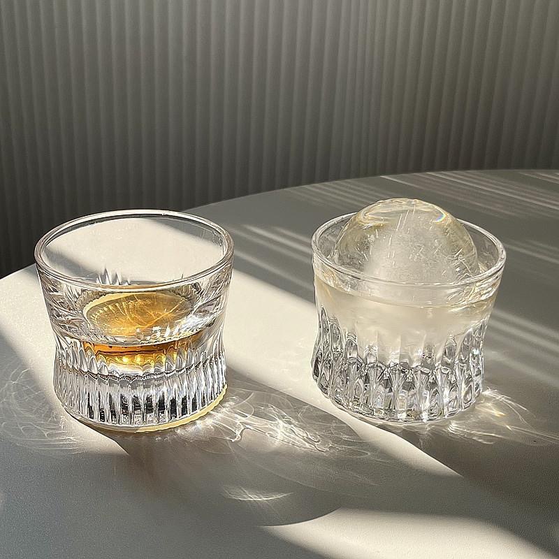 Japanese-style carved whisky glass, creative carved whisky glass, InS-style crystal glass, Western-style wine glass, KTV Application Scenario