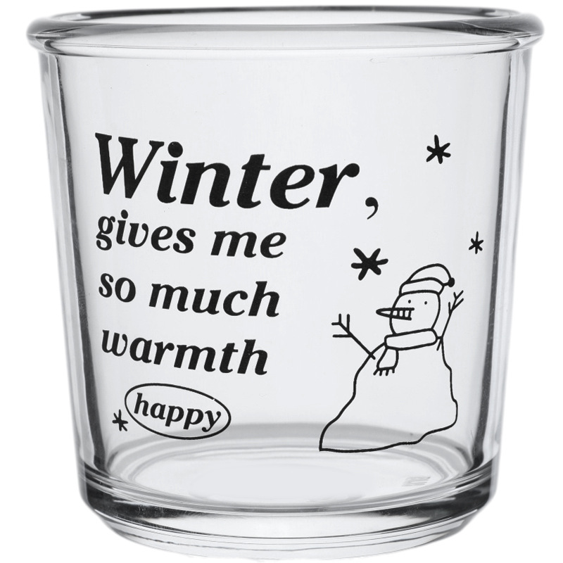 Bolimei Christmas Glass Cup, Korean InS-style glass cold brew coffee cup, dessert Glass cup Item Picture