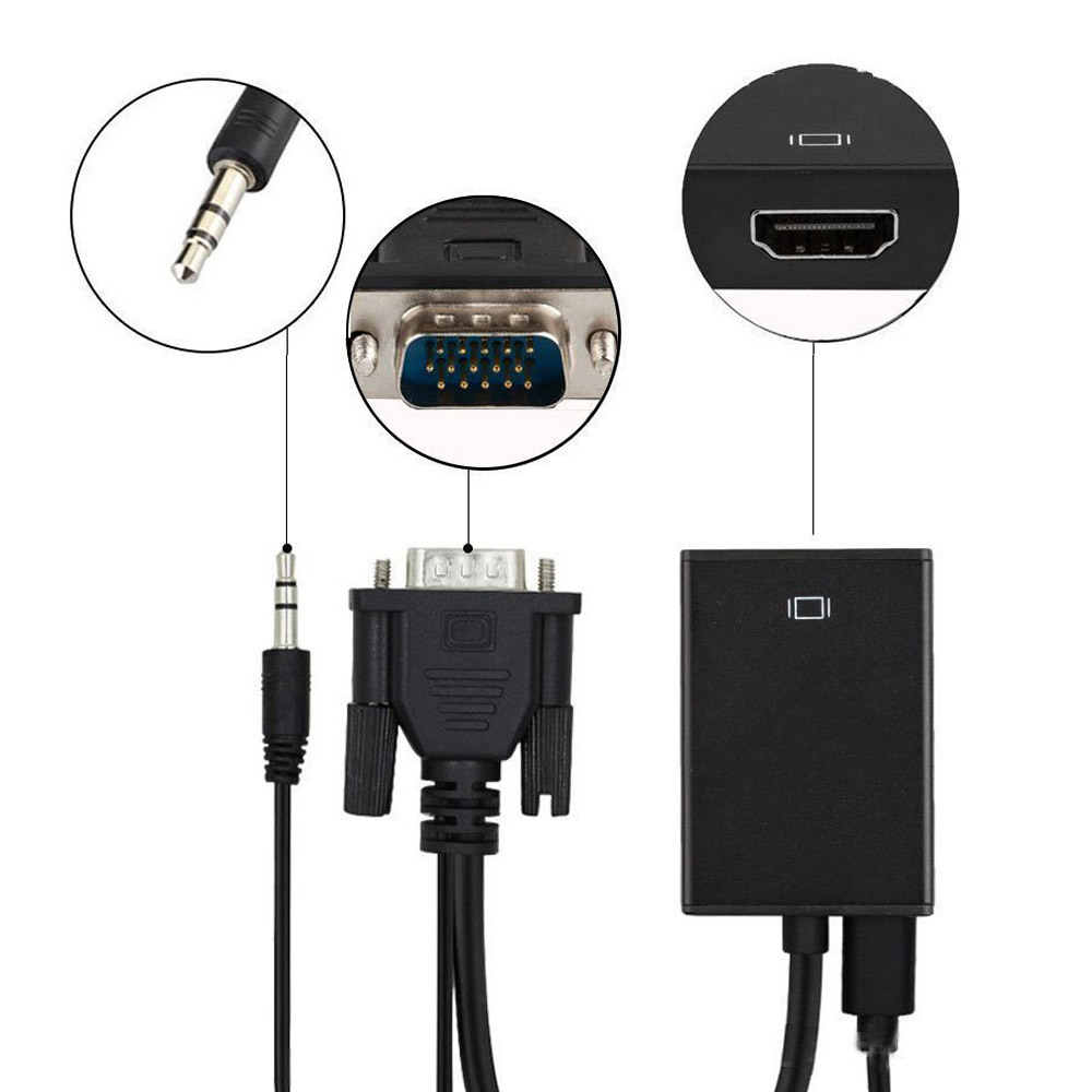 vga to hdmi converter, vga public to hdtv female audio, desktop computer host display high-definition adapter cable Application Scenario