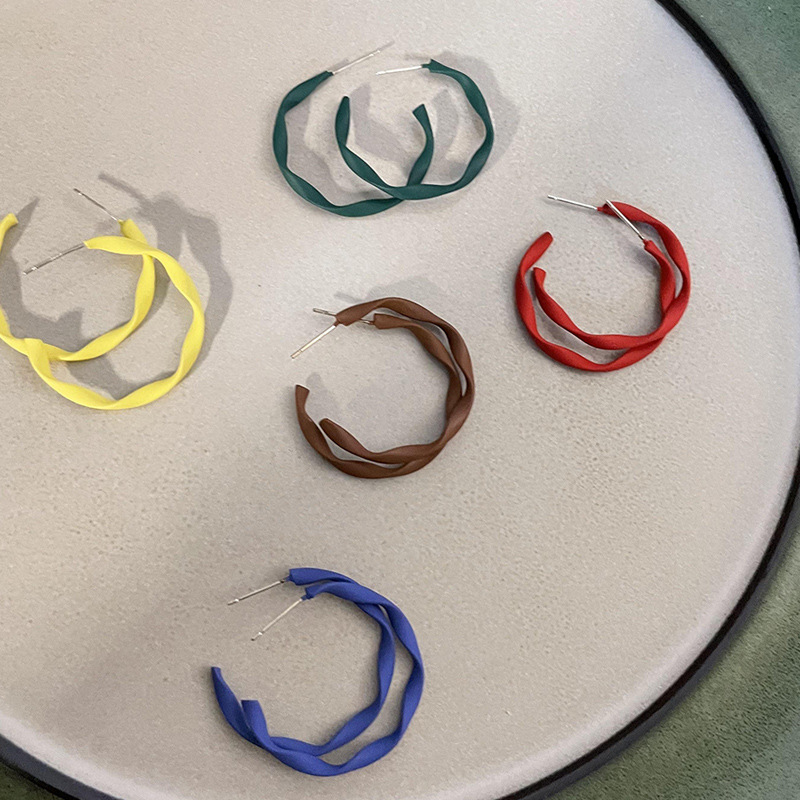 Twist ring earrings, a new 2025 trendy, simple and cold style stud earrings, a Korean chic and popular spring and summer ear accessory for women Application Scenario
