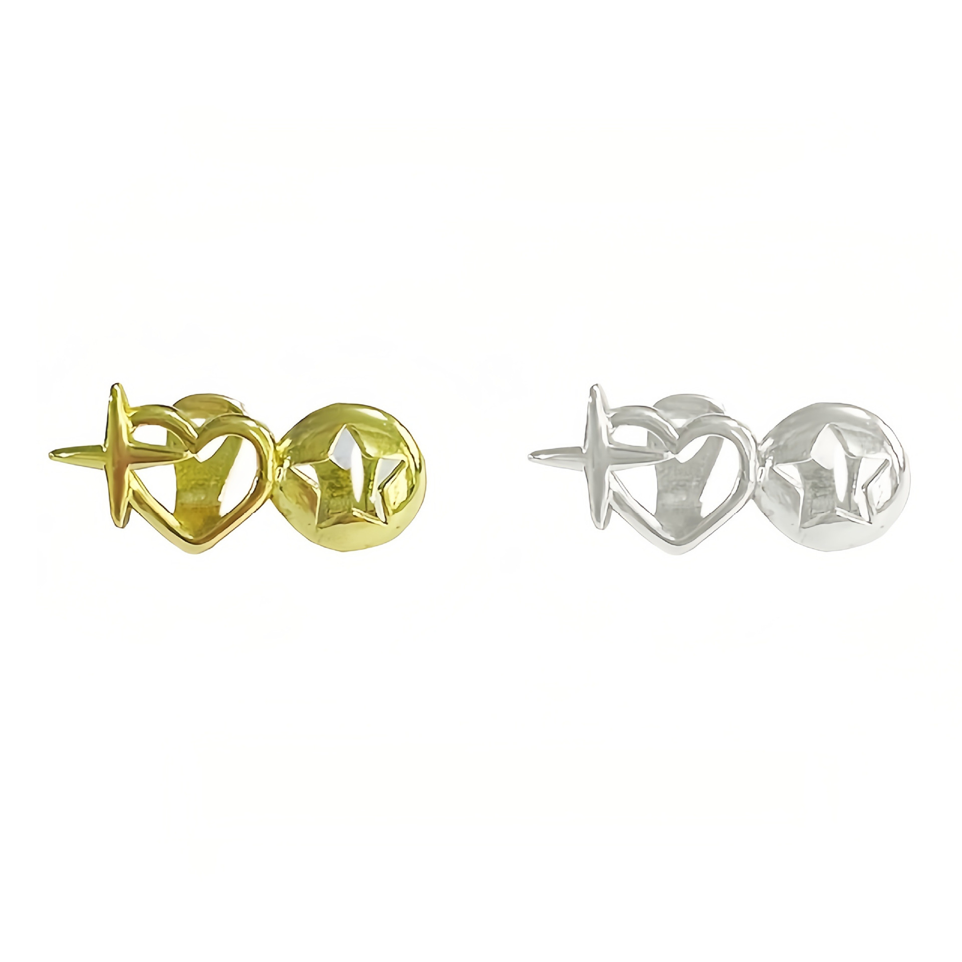 Genuine cross-border hip-hop braces, double hollowed-out heart-shaped star teeth performance accessories, braces, Halloween trendy accessories Specification drawing