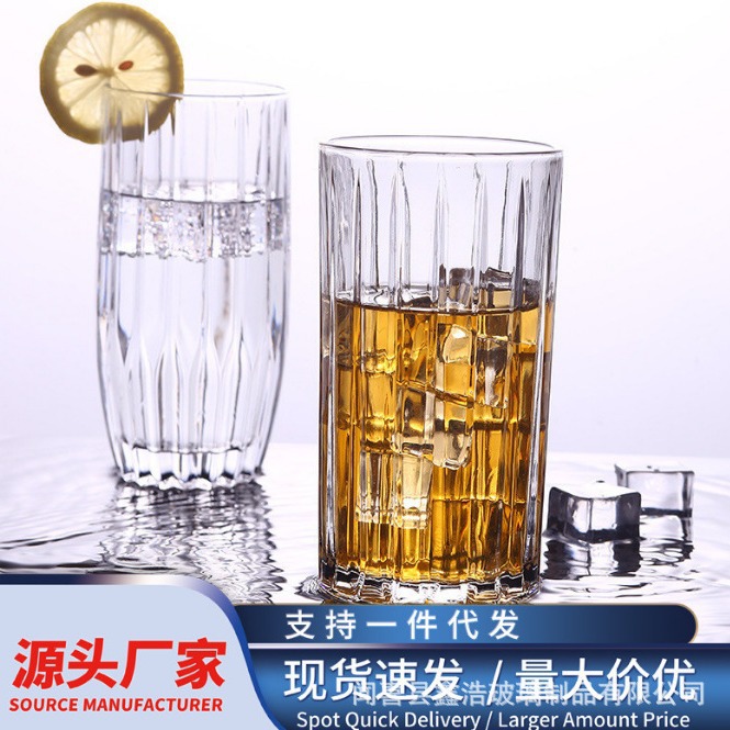Glass cups, household beer mugs, juice water cups, cold drink cups, tea cups, draft beer cups, drinking water sets, European-style water sets, direct supply full figure
