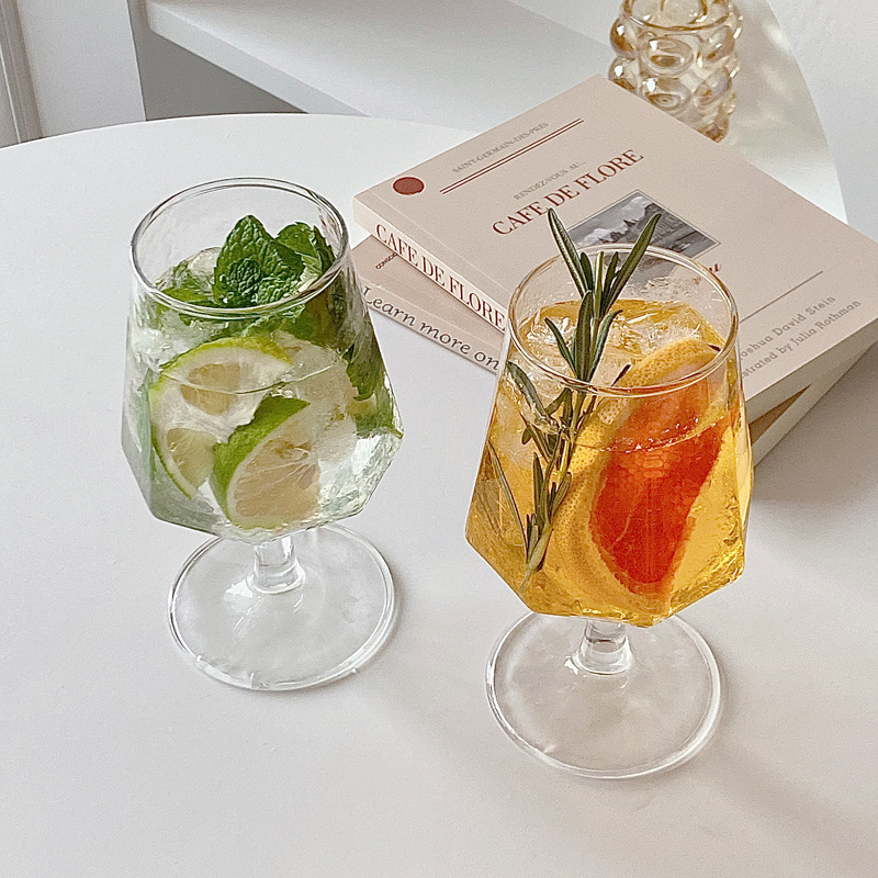 Bolimei modern light luxury glass goblets, wine glasses, juice glasses, household wine glasses with large capacity Specification drawing