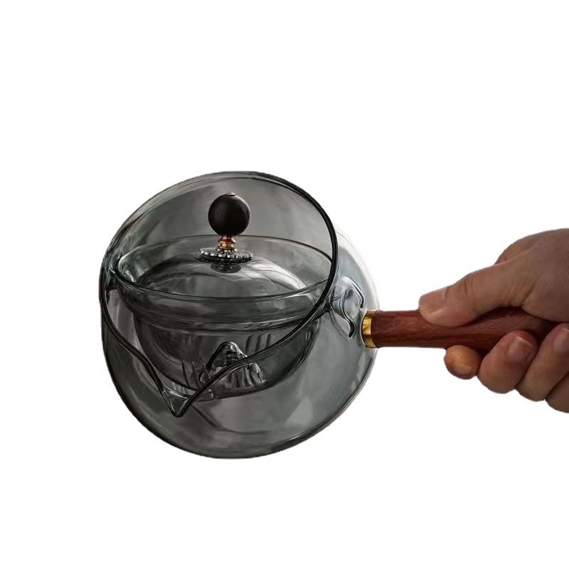 High borosilicate glass teapot, 360-degree rotating fair cup, tea brewing teapot, household tea brewing teapot, tea water free and easy teapot set Item Picture