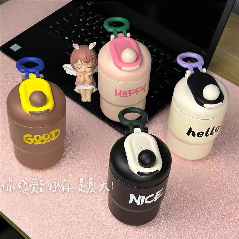 New fashionable coffee cup with high appearance level, large-capacity 316 stainless steel insulated cup for girls and students details Picture