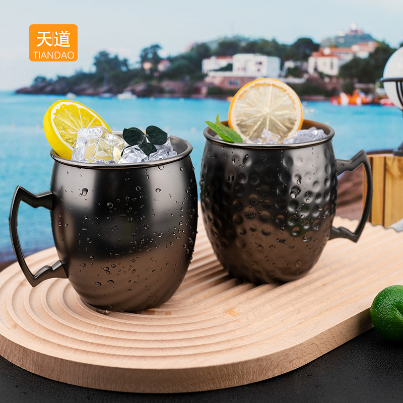 Hammered copper cup moscow mule Moscow Mule Cup Stainless steel cocktail metal Wine glass Bar cup full figure