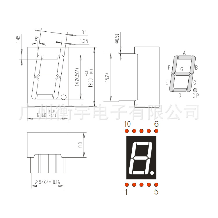 0.56-inch 1-position emerald green digital tube 5161AGG co-negative and 5161BGG co-positive digital tubes Application Scenario