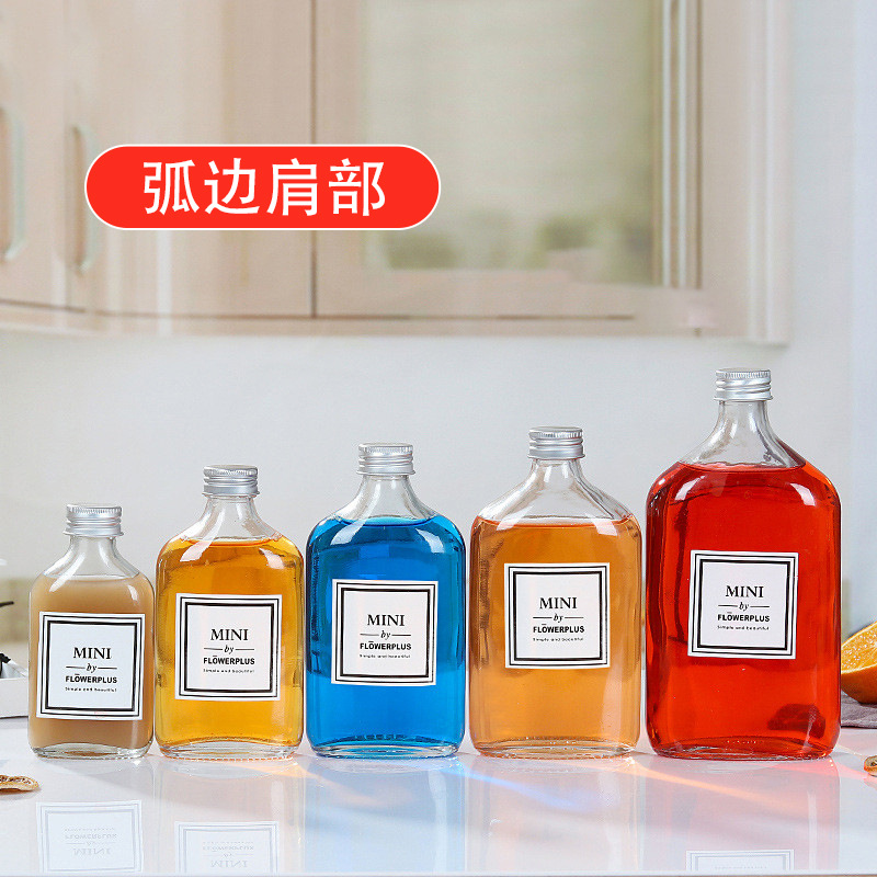 Nordic sparkling wine bottles, white spirit glass wine tasting packaging glass cups, beverage milk tea shops, fruit wine bottles can be made details Picture