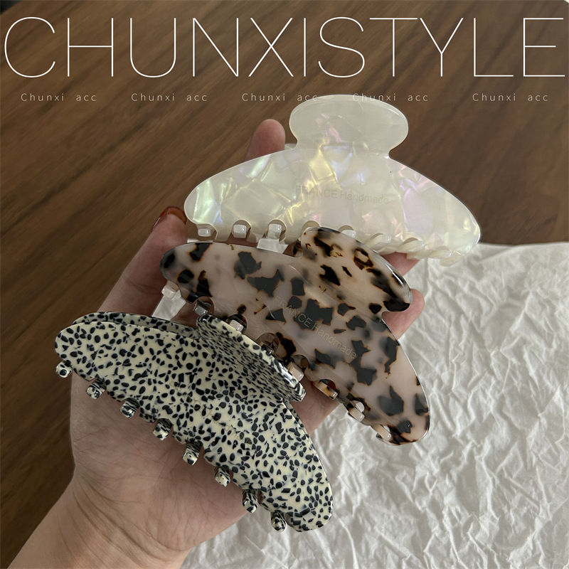 High-end acetate hair clips, large clips, headwear, hair clips, shark clips at the back of the head, women's 2023 new style details Picture