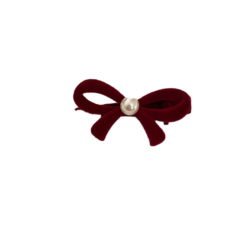 This autumn and winter red bow hairpin is a unique and high-end female hairpin. It can be used for both side and side clips. It's a New Year hairpin with a princess hairstyle Item Picture