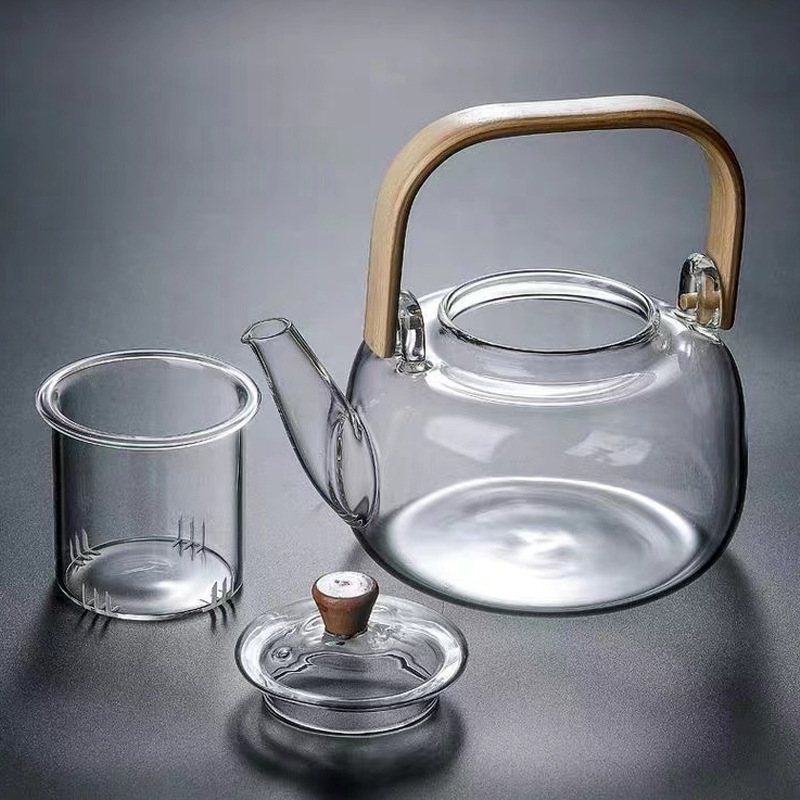The manufacturer customizes high-appearance-level bambus-handled teapots for home use, tea and water separation, and heat-resistant and explosion-proof boiling teapots for guests Application Scenario