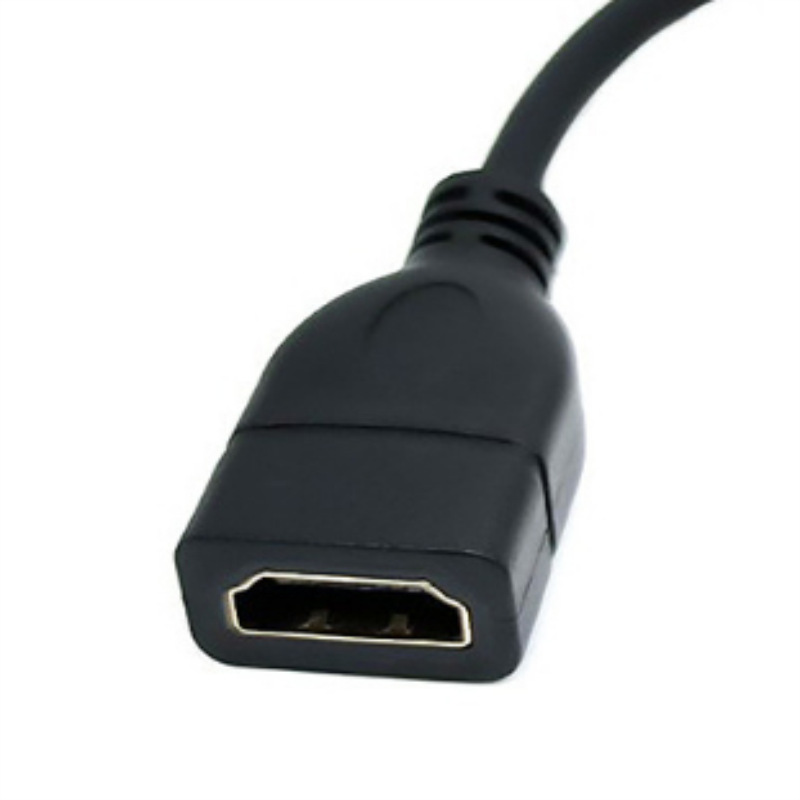 Copper 14+1 version micro hdtv to HDTV female high-definition adapter cable, HDTV female to micro male extension cable Specification drawing