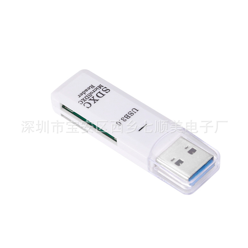 Factory wholesale USB3.0 card readers for mobile phones, TF cameras, SD 2-in-1 high-speed 3.0 card readers, plug and read immediately Item Picture