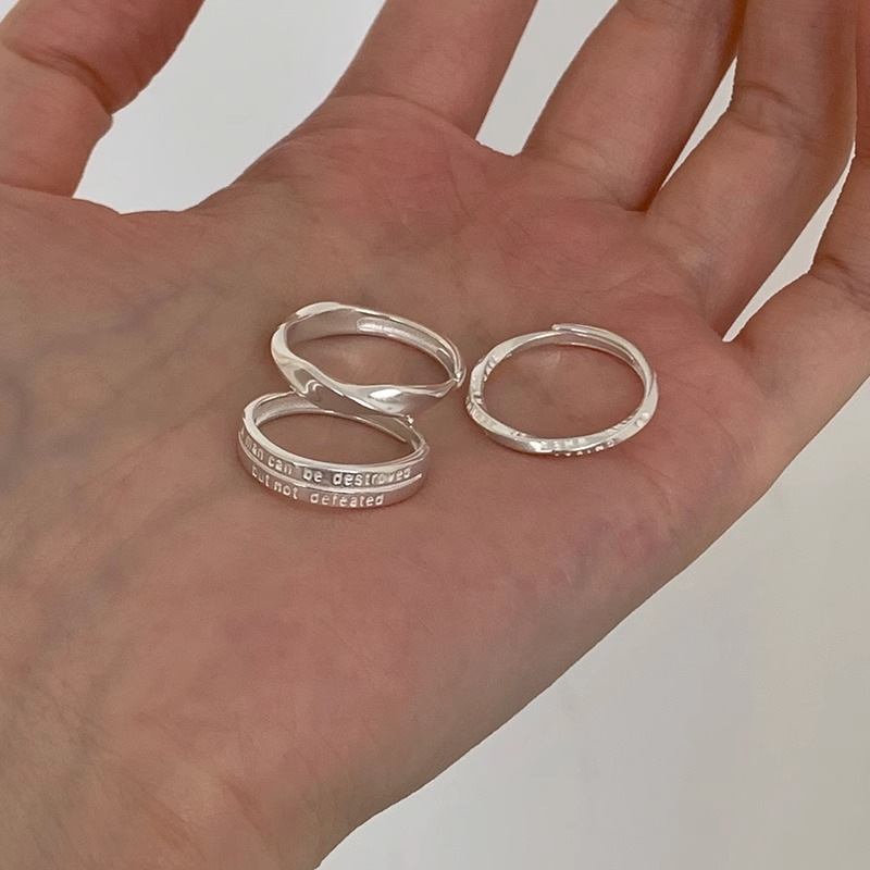 Korean Mobius geometric ring for women, S925 sterling silver, fashionable layered open index finger ring, a niche and high-end ring Specification drawing