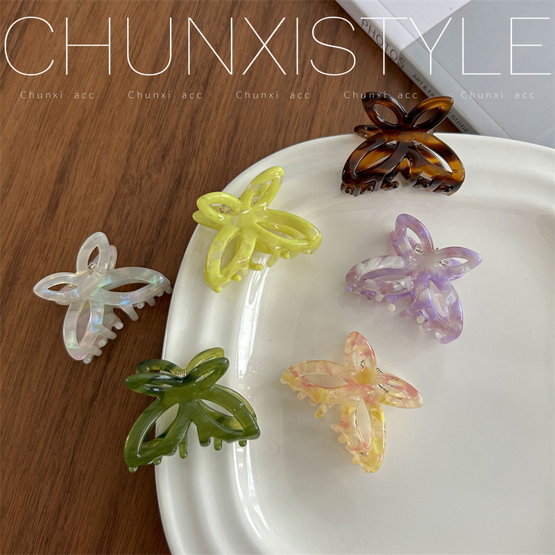 Fresh French butterfly hair clips, small super ethereal acetate hair clips, half hair tied at the back of the female head, shark clip headwear Specification drawing
