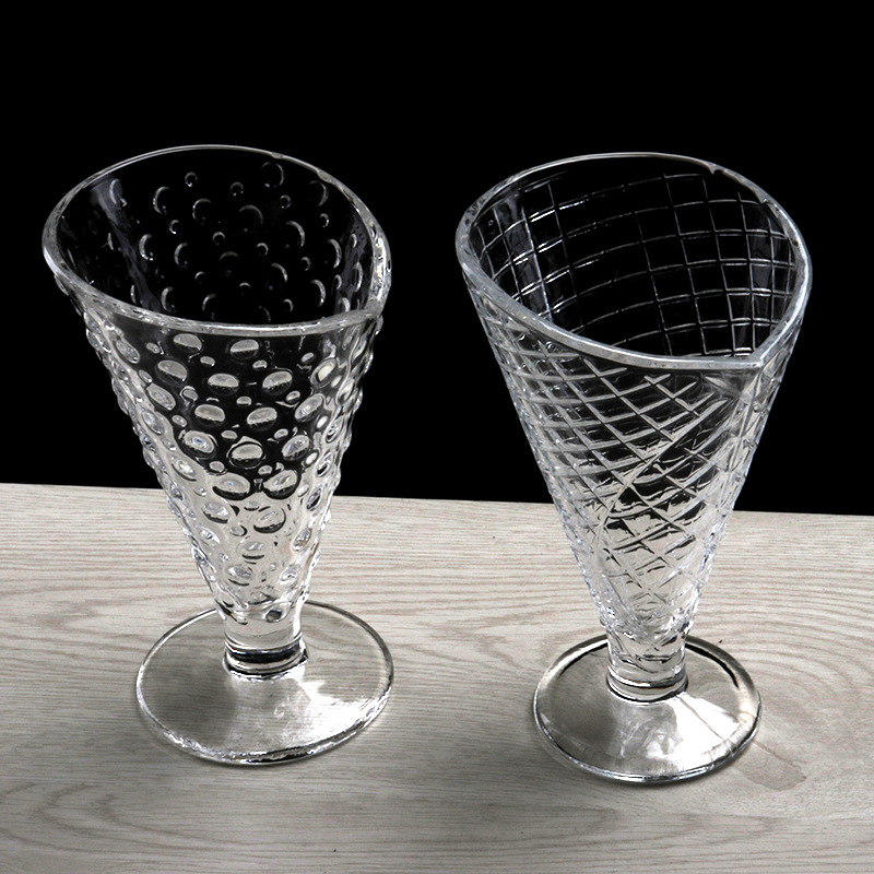 Special offer on glass ice cream cups, transparent salad cups, fashionable dessert smoothie cups and milk tea cups Specification drawing