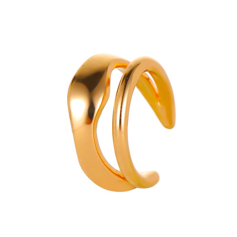 New cross-border double-layer retro ear clip, personalized single earring without ear holes, cold style, trendy ear bone clip for both men and women Item Picture