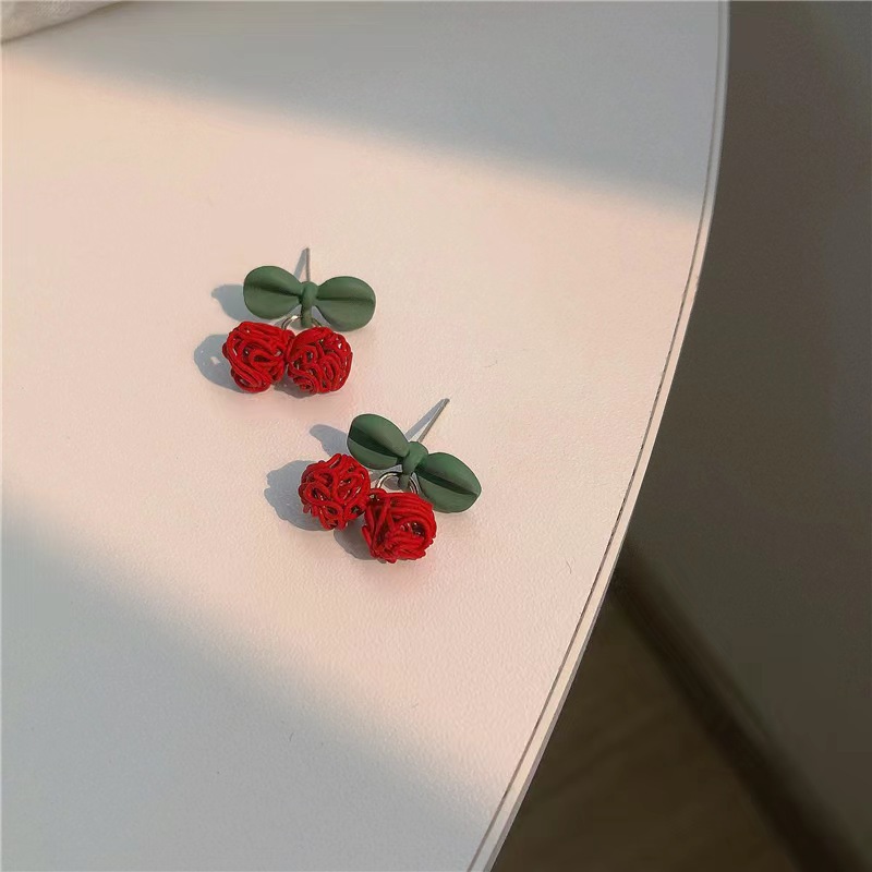 Summer cherry stud earrings for women, with a niche design sense and high-end Korean style, are a new trend in 2025 Application Scenario