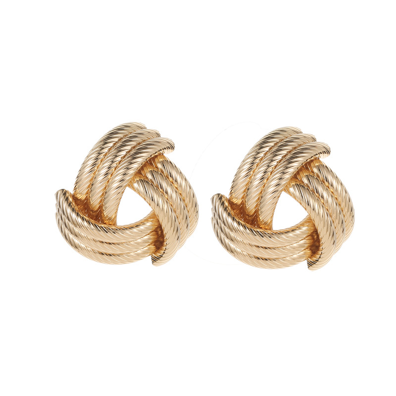wish New products: Exaggerated European and American earrings, geometric cross alloy patterned stud earrings, fashionable and creative cross-border accessories wholesale Item Picture