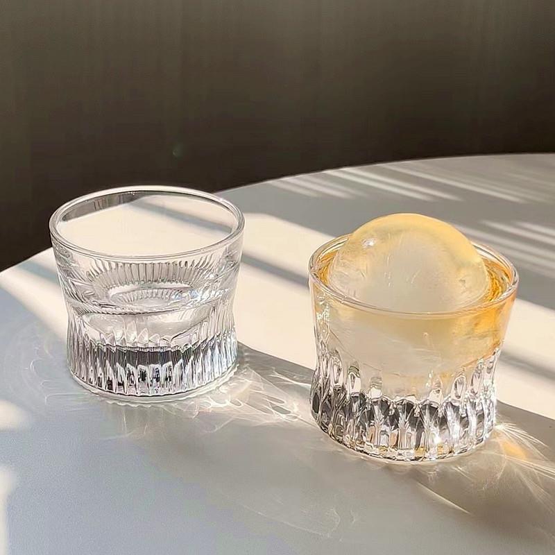 Japanese-style carved whisky glass, creative carved whisky glass, InS-style crystal glass, Western-style wine glass, KTV details Picture