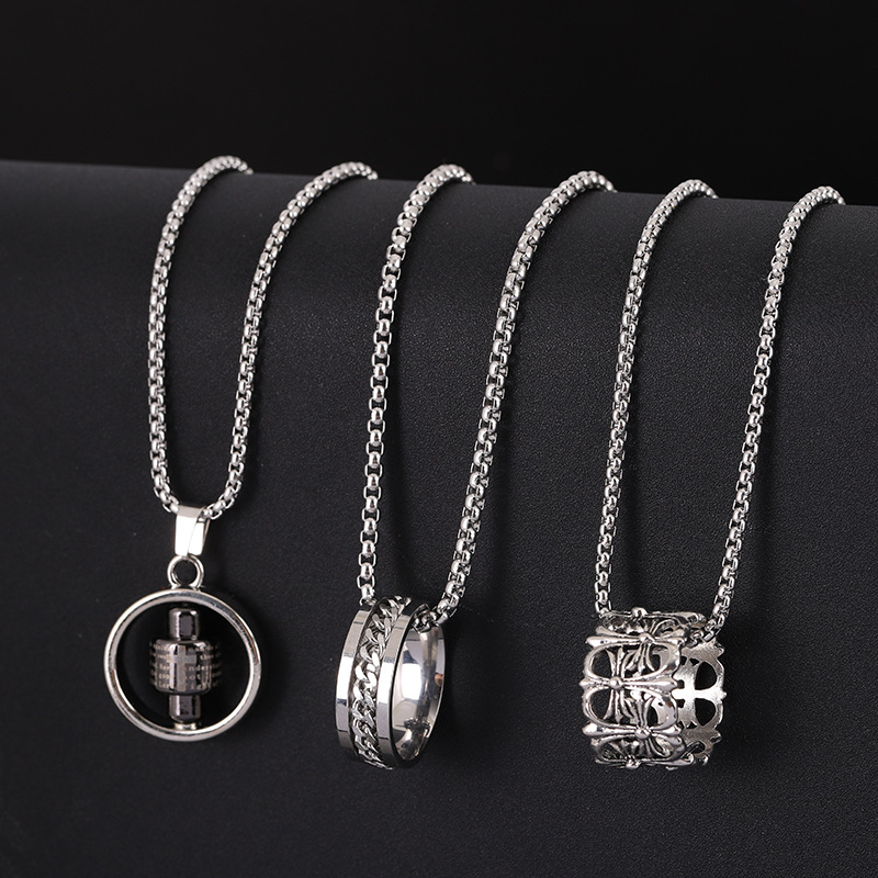 European and American trend accessories, high-end pendants, creative rotatable hip-hop necklaces, Korean light luxury accessories, one-piece consignment full figure