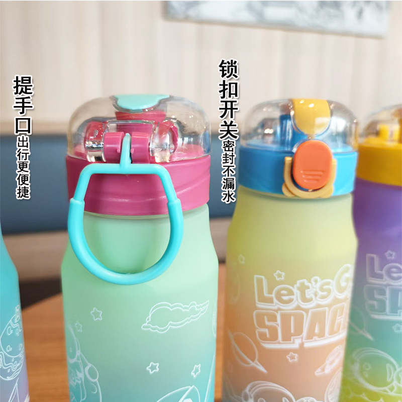 New portable water cup for direct drinking, featuring an astronaut jumping cap and a creative frosted outdoor sports design with a gradient details Picture