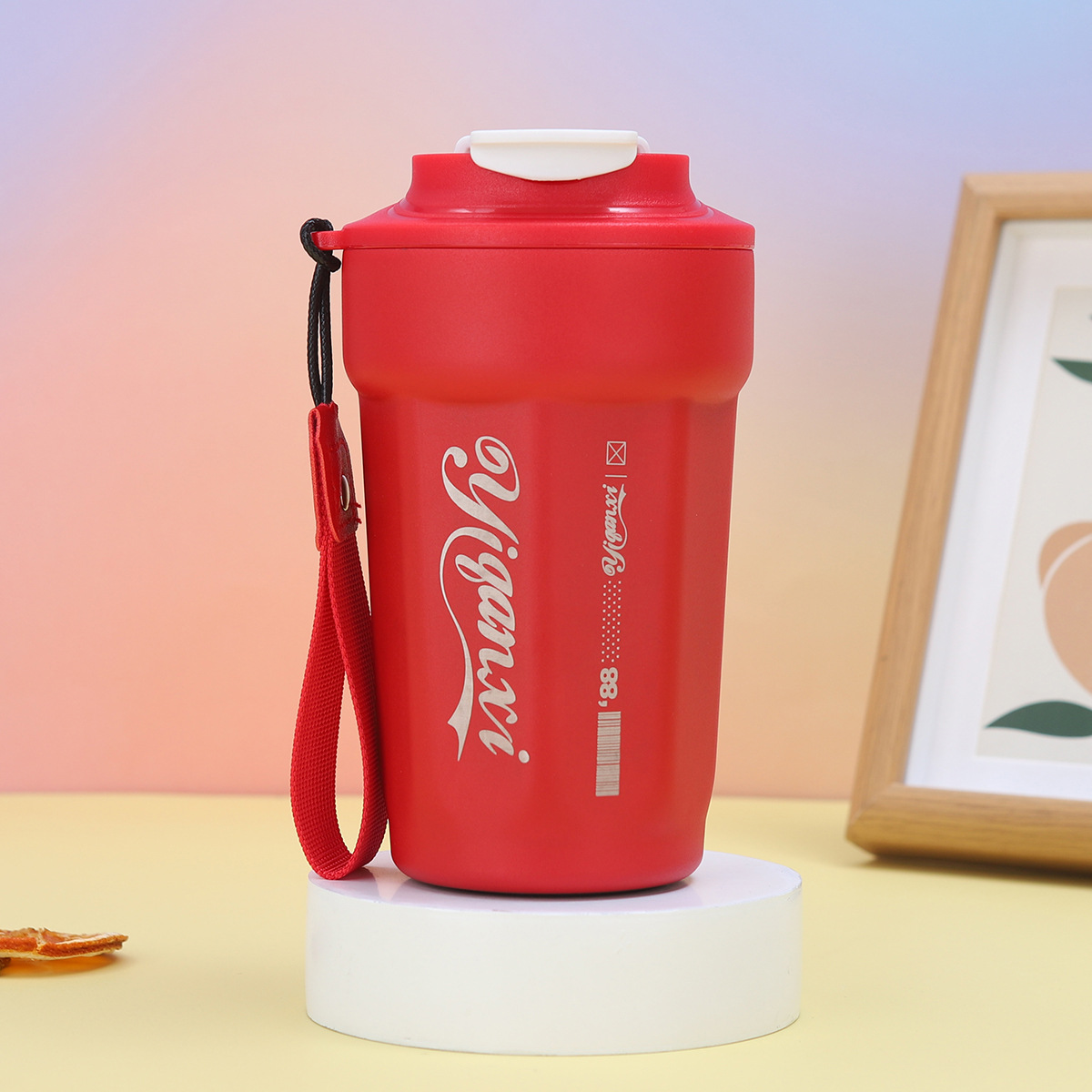 Cross-border 316 stainless steel vacuum insulated cup, high appearance level, simple octagonal coffee cup, outdoor portable rope water cup Application Scenario