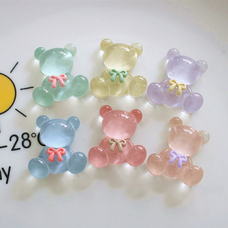 Transparent bear resin accessories, diy jewelry accessories, handcrafted hair clips, crocs materials, cream glue accessories mixed styles full figure