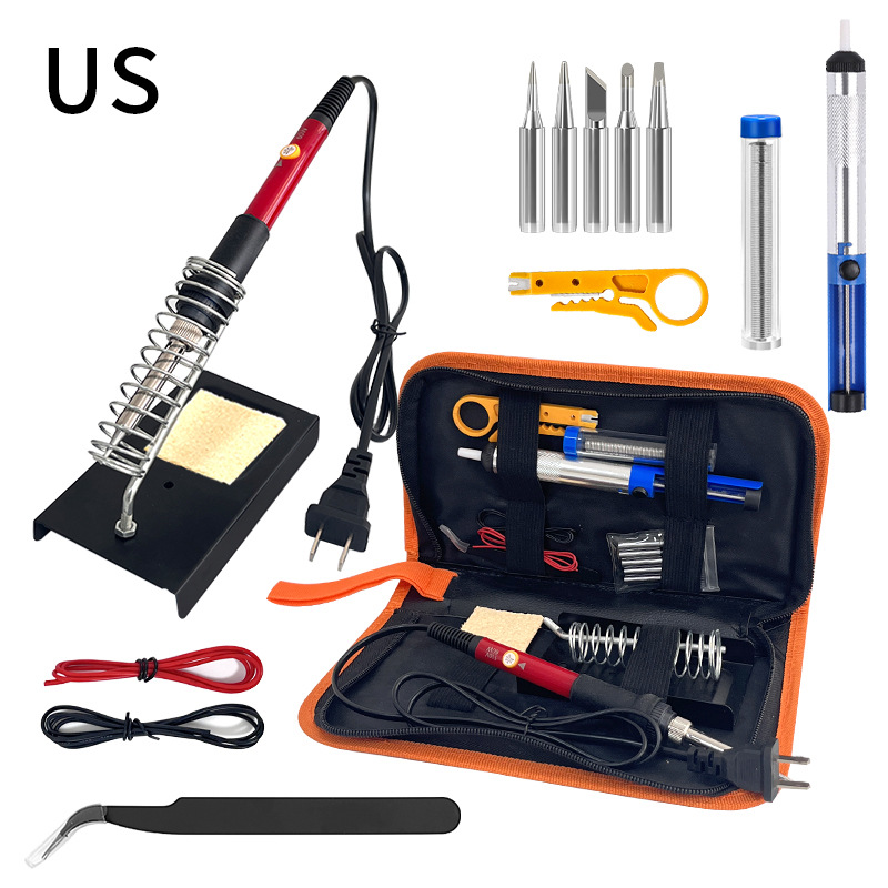 Cross-border supply of 15-piece soldering iron sets, 60/80W European, American and British standard maintenance and temperature adjustment tools undefined