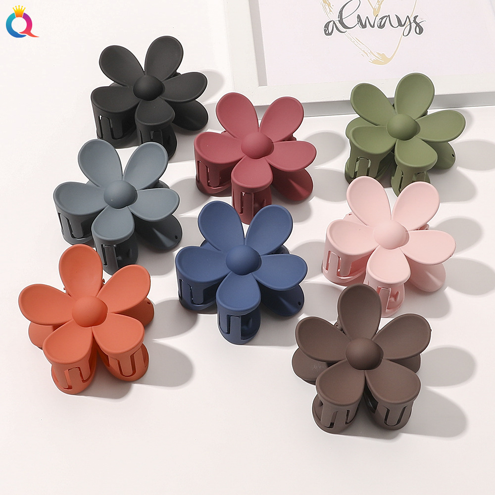 Qiyue Amazon Cross-border Bestsellers Autumn and winter color series flower hair clips, flower gripper hair clips, bath trays, hair grippers and hair accessories full figure