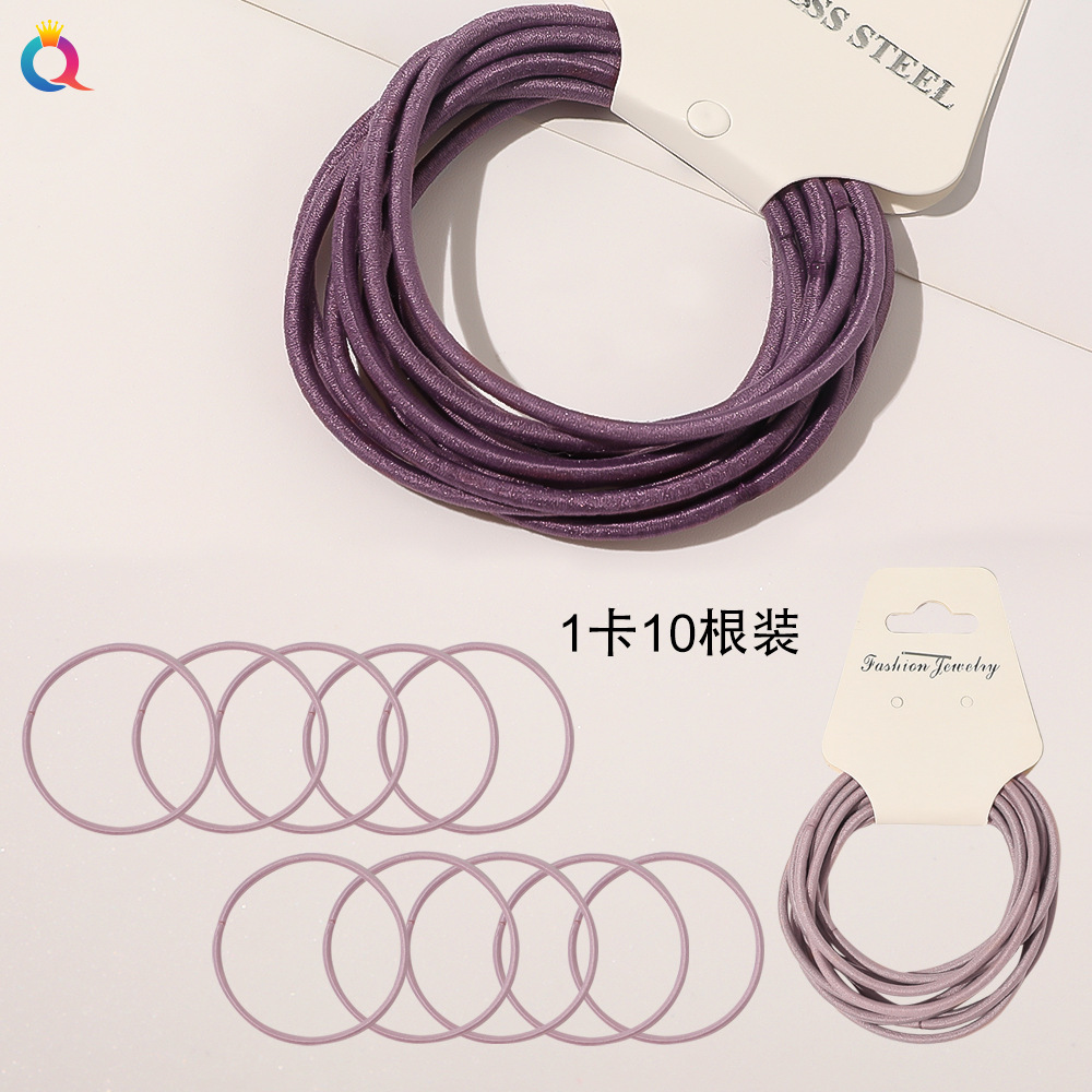Qiyue Korean hair tie and hair band simple and thin style hair tie for girls high elasticity rubber band basic style cute style wholesale details Picture