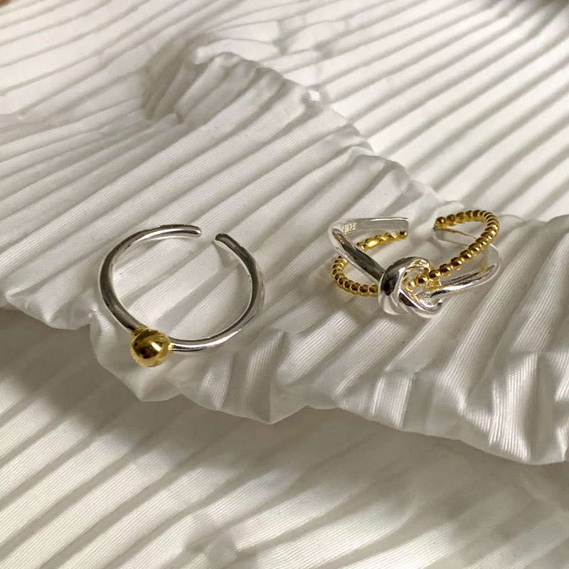 A new style of women's Instagram niche design with a high-end touch, featuring a knotted round bead opening and adjustable index finger ring details Picture