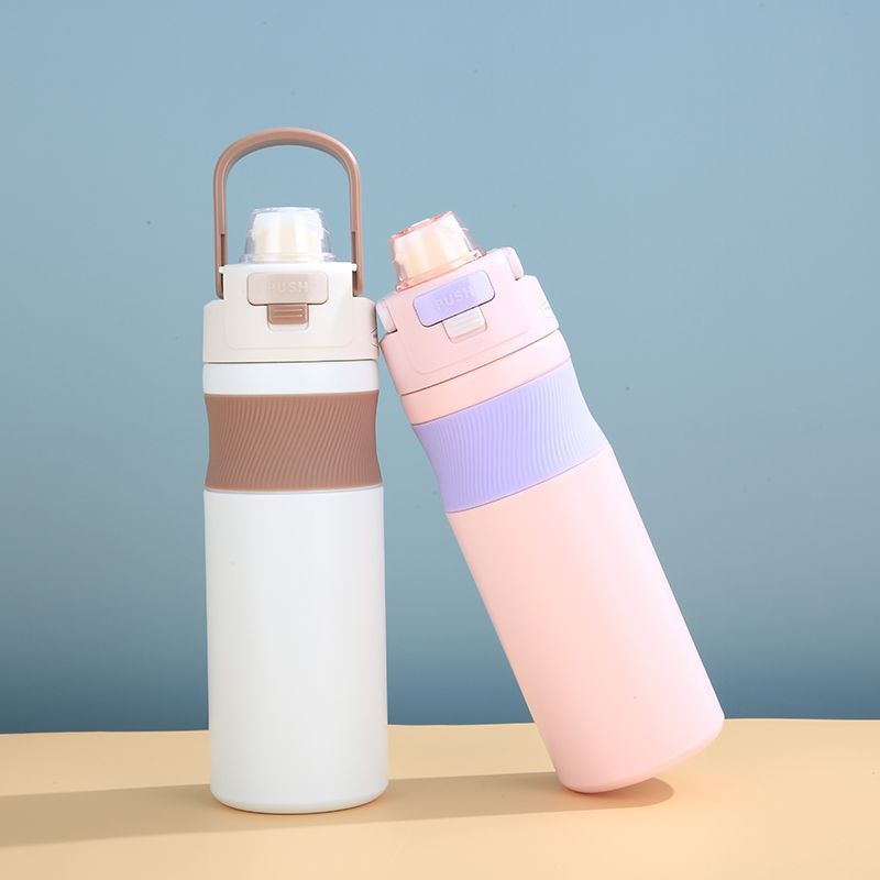 New large-capacity student insulated cup, portable and portable for sports, office work and going out, keeping warm and cold, men's and women's water cup details Picture
