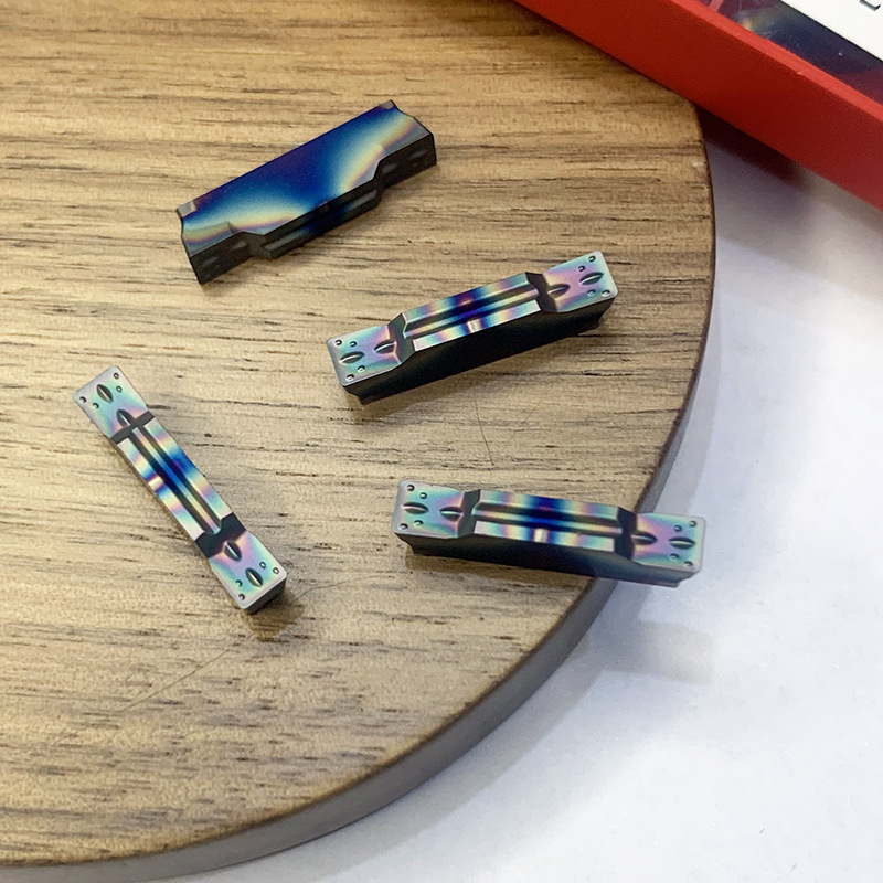 CNC cutting blade, seven-color cutting blade, cutting blade MGMN300/400, super-hard quenched steel titanium alloy cutting blade grains Specification drawing