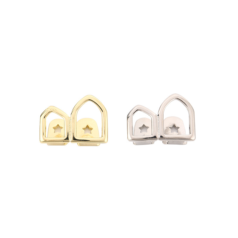 Double geometric hollowed-out double-piece hip-hop braces are versatile and personalized hip-hop braces as accessories for rappers Item Picture