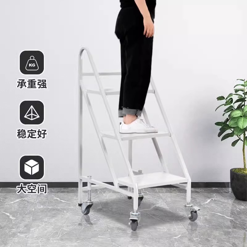 Library book cart, mobile silent staircase, bookstore climbing ladder, school books, archives, documents, flat trolley Specification drawing