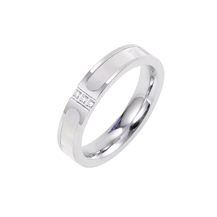 White mother-of-pearl ring, women's ring, light luxury and high-end feel, index finger ring, niche design, plain ring, couple ring trend Item Picture