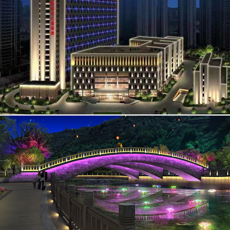 New led strip light outdoor waterproof color light, waterproof outdoor lighting sign project exterior wall contour strip light Application Scenario
