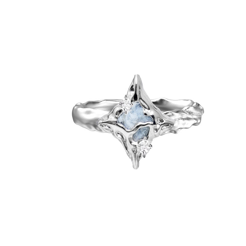 A high-end, light luxury, individual glazed open ring for women, a niche design, a cold style, and a high-end zircon fashion ring Application Scenario