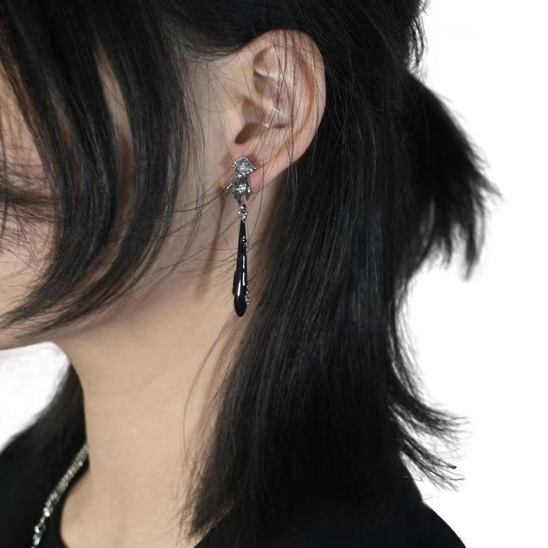 Yunzhiyu Yu Shuxin New Chinese-style earrings, niche ancient Chinese style, unique tassel earrings, cool and refreshing earrings for women Specification drawing
