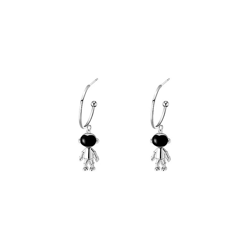 Unique and versatile, sweet and cool, trendy astronaut earrings, asymmetrical stud earrings, ins design sense, fashionable and niche earrings Item Picture